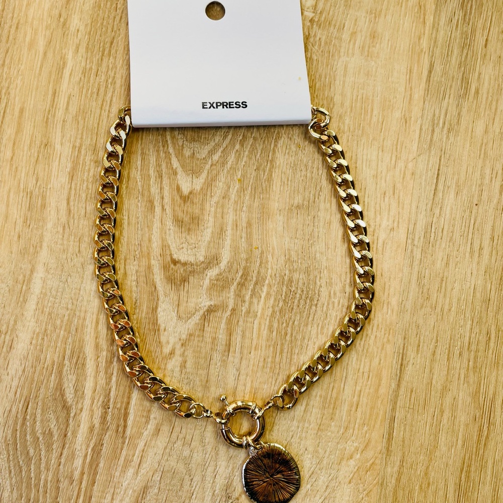 Nwt Express Gold Statement Necklace - image 7